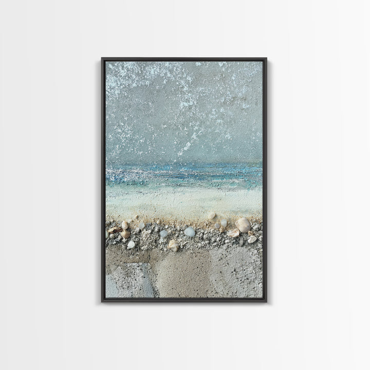 Moonlit Ocean with Silver Surf Framed Canvas Print, Coastal Art, Printable Wall Art, Coastal Decor, Fine Art, Coastal, COA-2x3-78