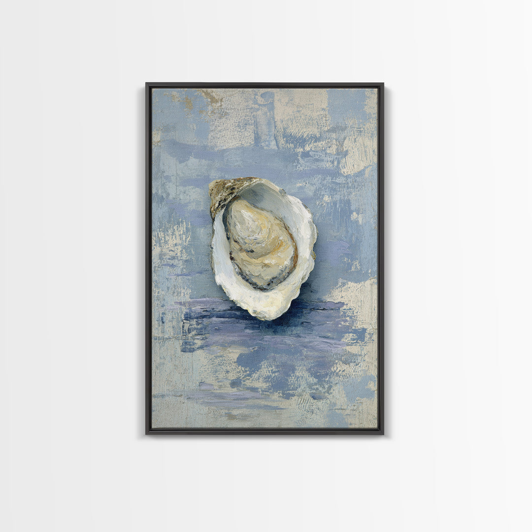 Oyster Shell Study Framed Canvas Print, Coastal Art, Nautical Decor, Coastal Decor, Abstract Art, Coastal, Beach Art, COA-2x3-83