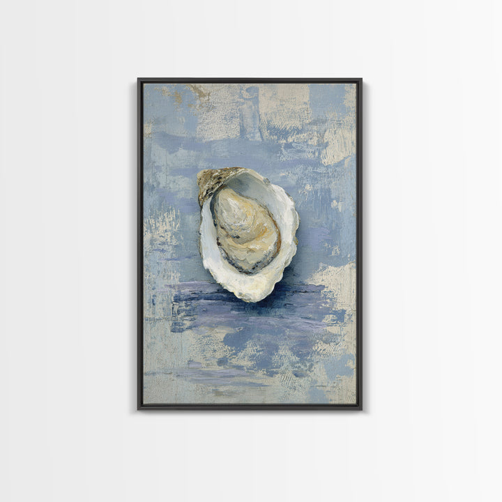 Oyster Shell Study Framed Canvas Print, Coastal Art, Nautical Decor, Coastal Decor, Abstract Art, Coastal, Beach Art, COA-2x3-83