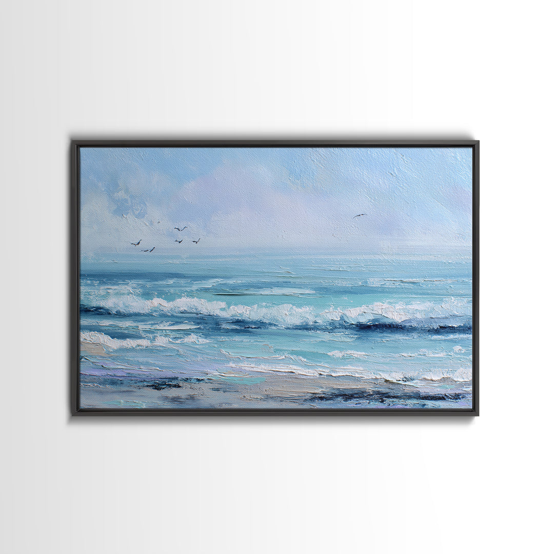 Soft Blue Ocean Horizon Canvas Print, Coastal Art, Living Room Art, Coastal Decor, Fine Art, Coastal, Luxury Decor, Art Print, COA-3x2-29