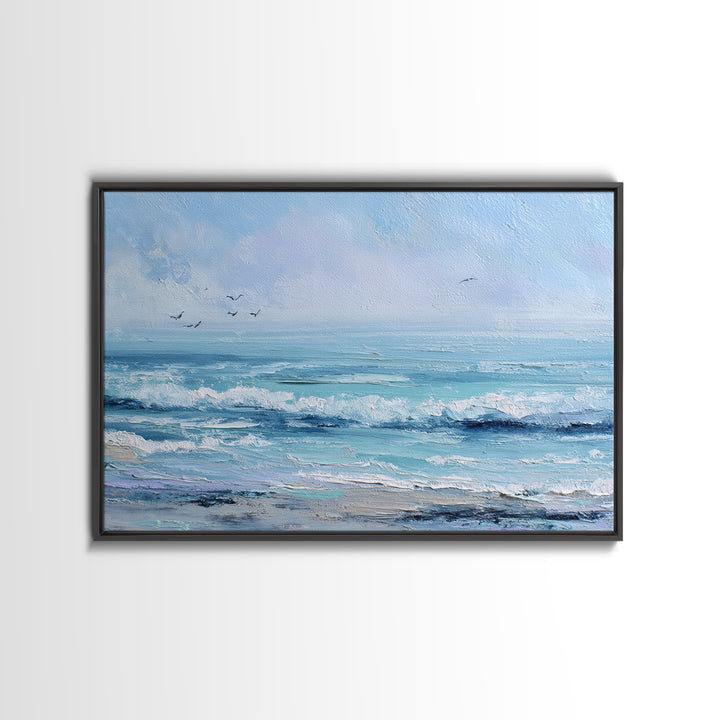 Soft Blue Ocean Horizon Canvas Print, Coastal Art, Living Room Art, Coastal Decor, Fine Art, Coastal, Luxury Decor, Art Print, COA-3x2-29