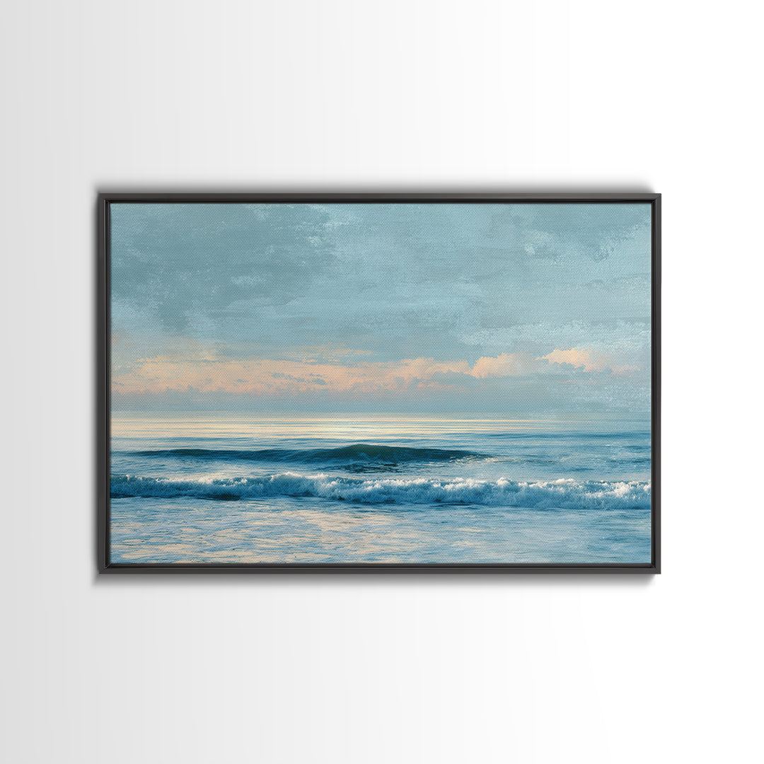 Soft Blue Ocean Horizon Canvas Print, Coastal Art, Living Room Art, Coastal Decor, Fine Art, Coastal, Luxury Decor, Art Print, COA-3x2-53