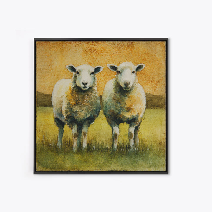 Watercolor Sheep in a Green Pasture Canvas Print, Country Art, Oil Painting, Farmhouse Decor, Country, Digital Art Prints, COU-1x1-23