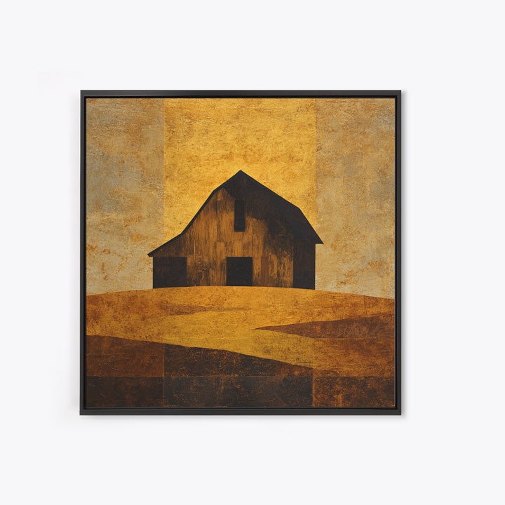Rustic Barn Silhouette Framed Canvas Print, Country Art, Farmhouse Decor, Country, Gallery Wall Art, Landscape Wall Art, COU-1x1-27
