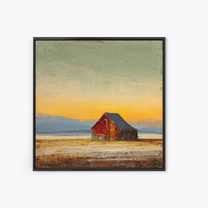 Rustic Barn Silhouette Canvas Print, Country Art, Digital Wall Art, Farmhouse Decor, Abstract Art, Country, Floral Wall Art, COU-1x1-3