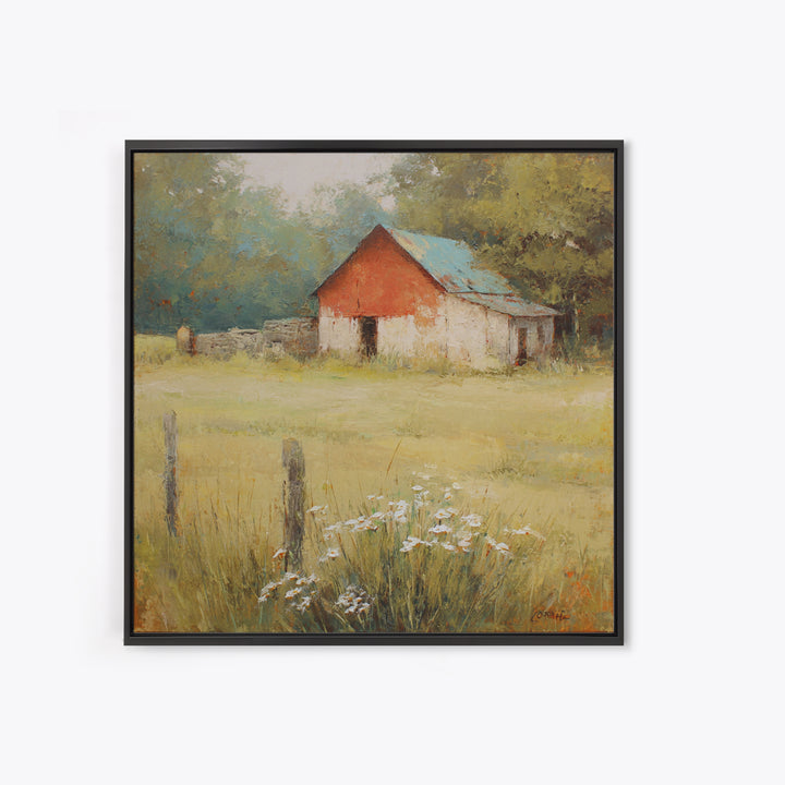 Apple Orchard with Warm Autumn Light Framed Canvas Print, Country Art, Gallery Decor, Farmhouse Decor, Fine Art, Country, COU-1x1-78