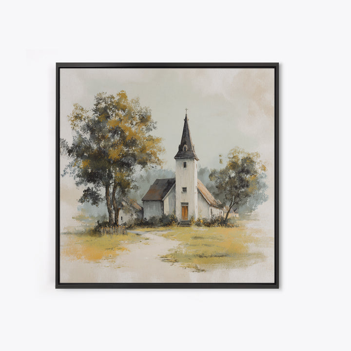 Country Church Steeple Beyond Trees Canvas Print, Country Art, Boho Decor, Farmhouse Decor, Fine Art, Country, Art Prints, COU-1x1-91
