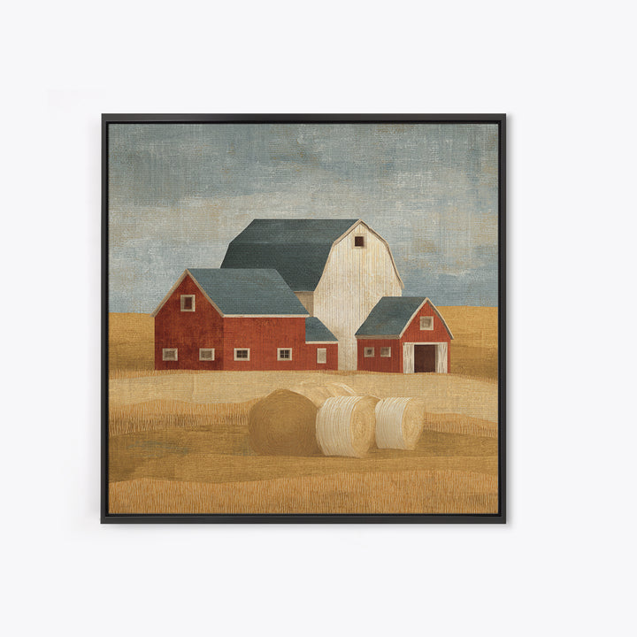 Hay Bales in Late Afternoon Sun Canvas Print, Country Art, Gallery Wall Art, Farmhouse Decor, Fine Art, Country, COU-1x1-92