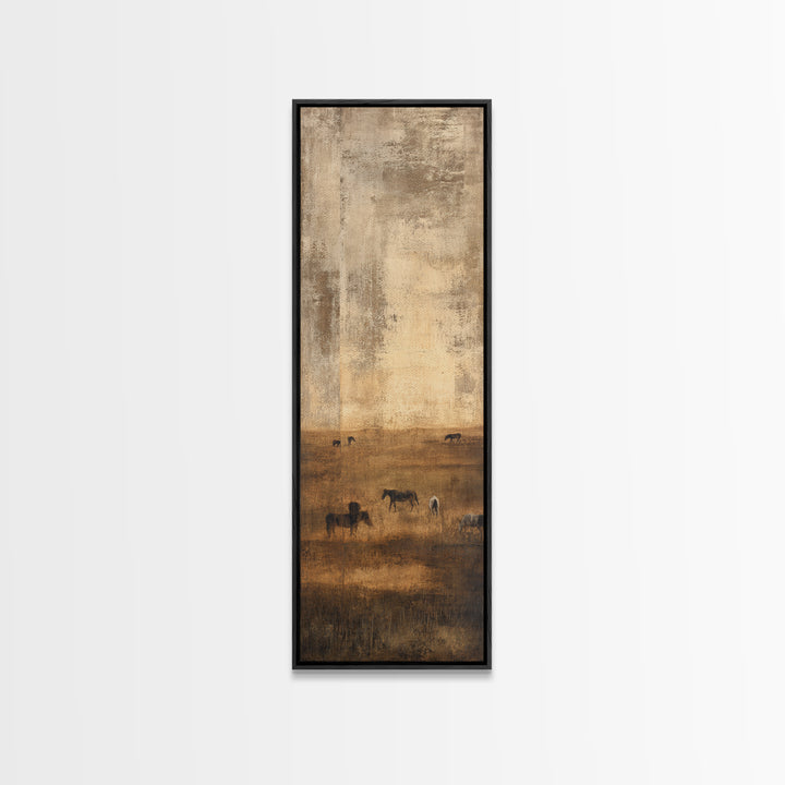 Rolling Pasture with Grazing Horses at Sunrise Canvas Print, Country Art, Fine Art Print, Farmhouse Decor, Fine Art, Country, COU-1x3-37