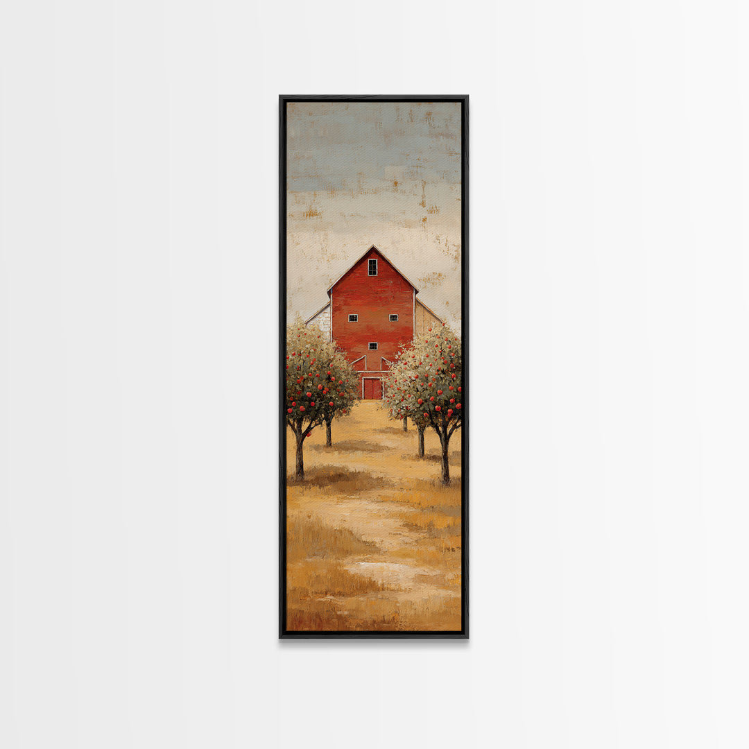 Apple Orchard with Warm Autumn Light Canvas Print, Country Art, Luxury Decor, Farmhouse Decor, Oil Painting, Country, COU-1x3-90