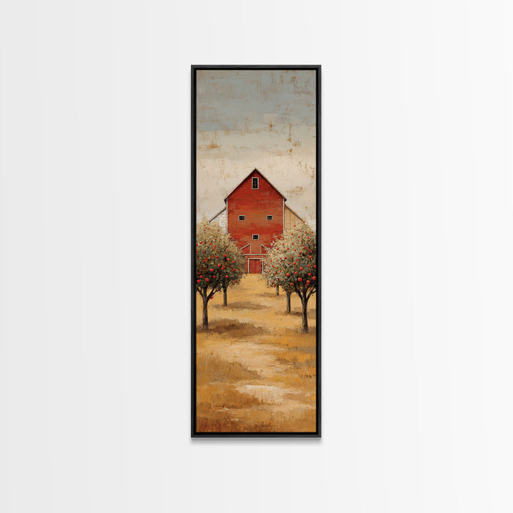 Apple Orchard with Warm Autumn Light Canvas Print, Country Art, Luxury Decor, Farmhouse Decor, Oil Painting, Country, COU-1x3-90