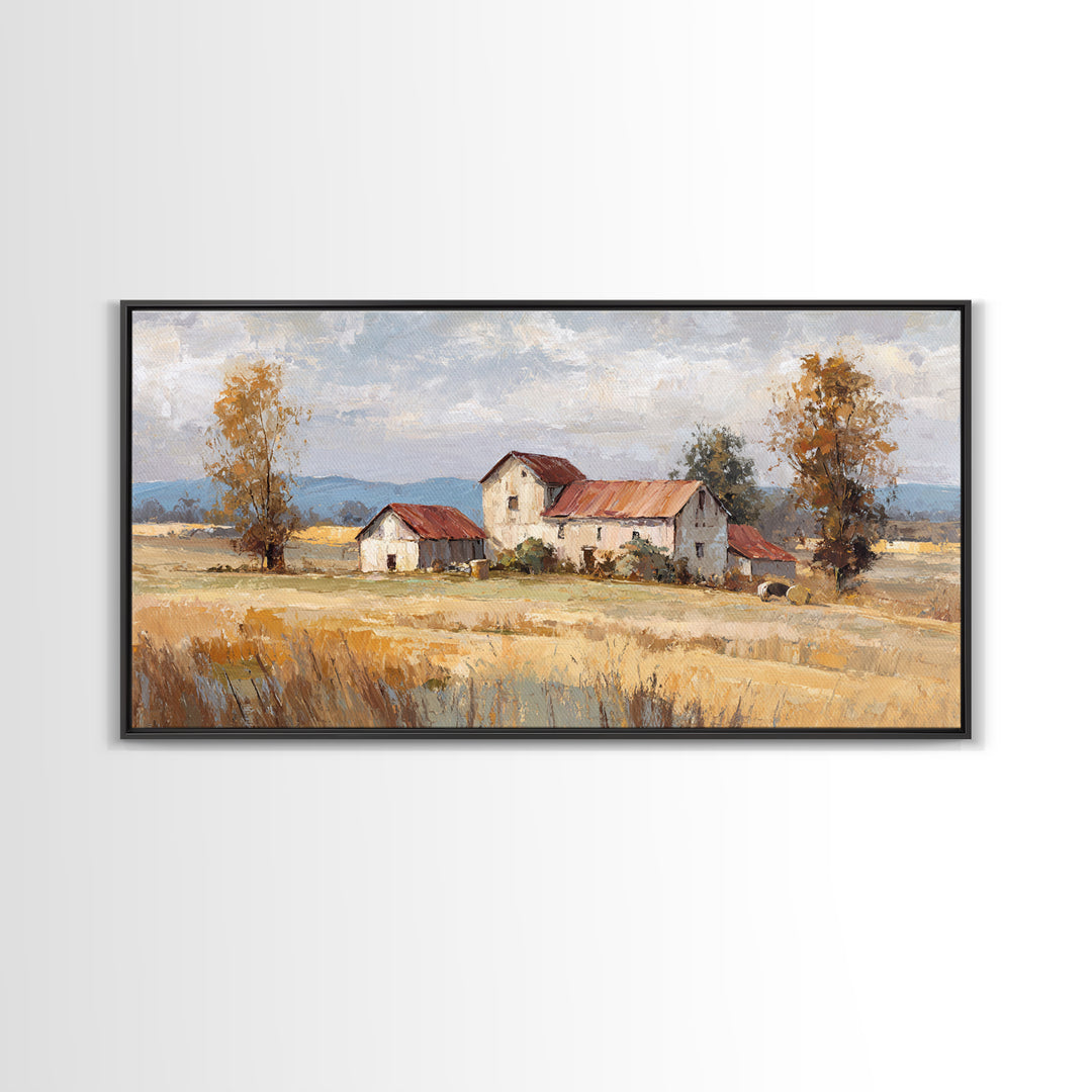 Apple Orchard with Warm Autumn Light Canvas Print, Country Art, Boho Decor, Farmhouse Decor, Abstract Art, Country, Art Prints, COU-2x1-2