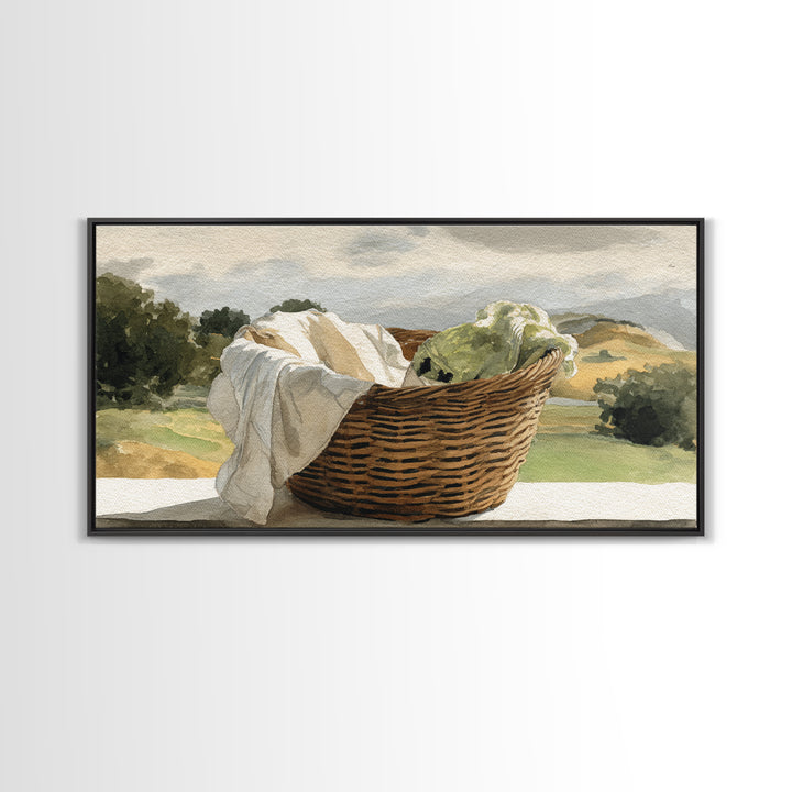 Blackberry Basket with Linen Cloth Canvas Print, Country Art, Contemporary Art, Farmhouse Decor, Abstract Art, Country, COU-2x1-41