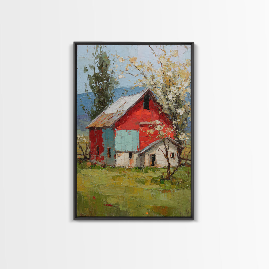 Apple Orchard with Warm Autumn Light Framed Canvas Print, Country Art, Wall Art, Farmhouse Decor, Fine Art, Country, COU-2x3-38