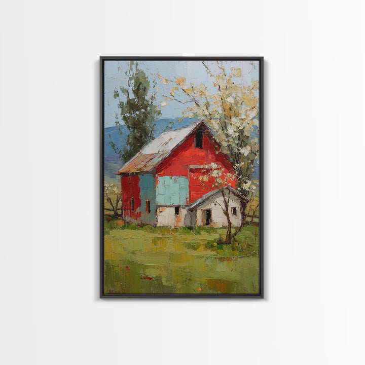 Apple Orchard with Warm Autumn Light Framed Canvas Print, Country Art, Wall Art, Farmhouse Decor, Fine Art, Country, COU-2x3-38