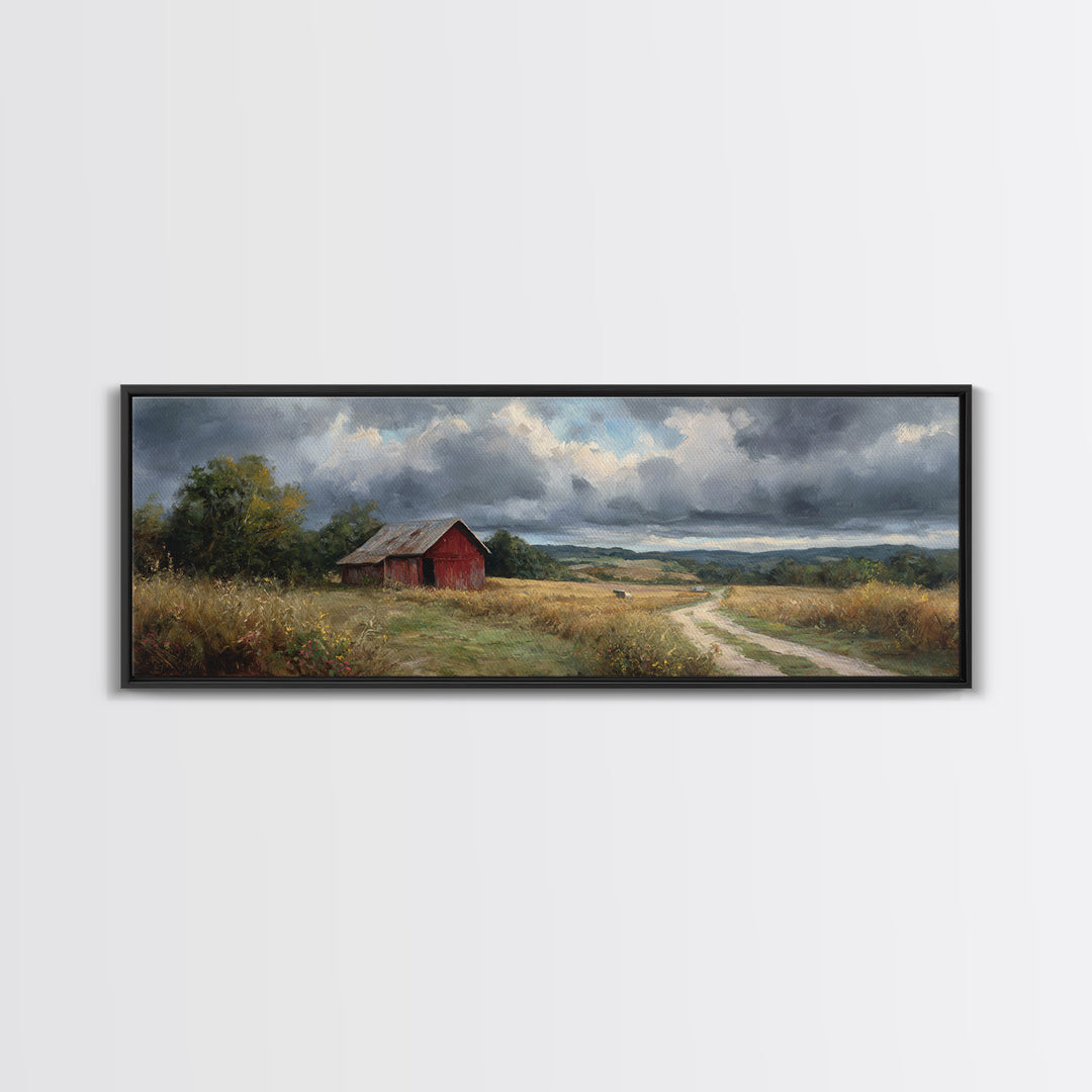 Cornfield under Dramatic Summer Clouds Canvas Print, Country Art, Printable Wall Art, Farmhouse Decor, Abstract Art, Country, COU-3x1-34