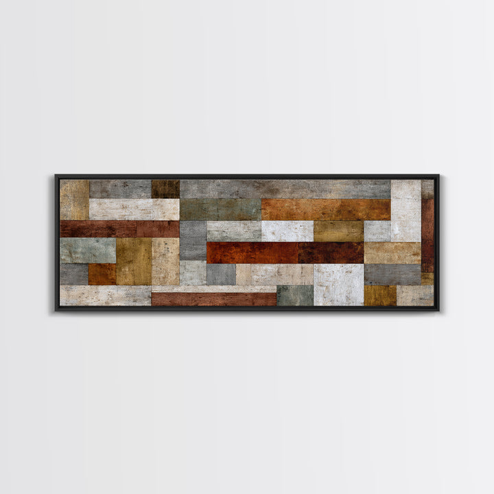 Quilt Geometric Folk Pattern Framed Canvas Print, Country Art, Room Decor, Farmhouse Decor, Fine Art, Country, COU-3x1-52