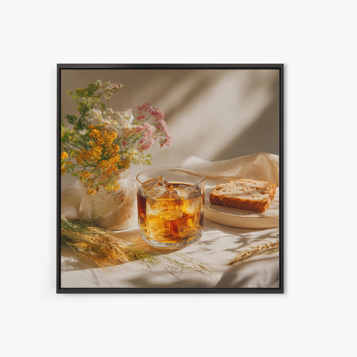 Iced Coffee Glass Canvas Print, Coffee Shop Art, Canvas Print, Cafe Decor, Fine Art, Cafe, Neutral Decor, Modern Decor, CSA-1x1-35
