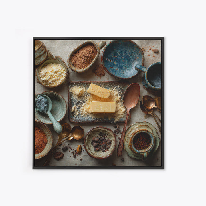 Moody Dark Roast Still Life Framed Canvas Print, Coffee Shop Art, Kitchen Wall Art, Cafe Decor, Fine Art, Cafe, Gothic Wall Art, CSA-1x1-56