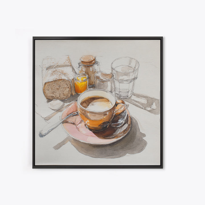 Minimal Line Art of a Cup and Framed Canvas Print, Coffee Shop Art, Minimalist Wall Art, Cafe Decor, Fine Art, Cafe, Room Decor, CSA-1x1-66