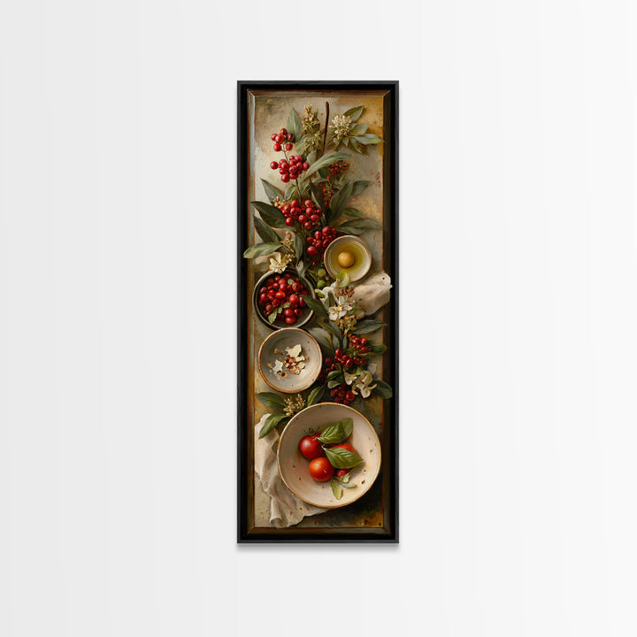Botanical Coffee Plant Branch Canvas Print, Coffee Shop Art, Neutral Decor, Cafe Decor, Oil Painting, Cafe, Home Decor, CSA-1x3-18