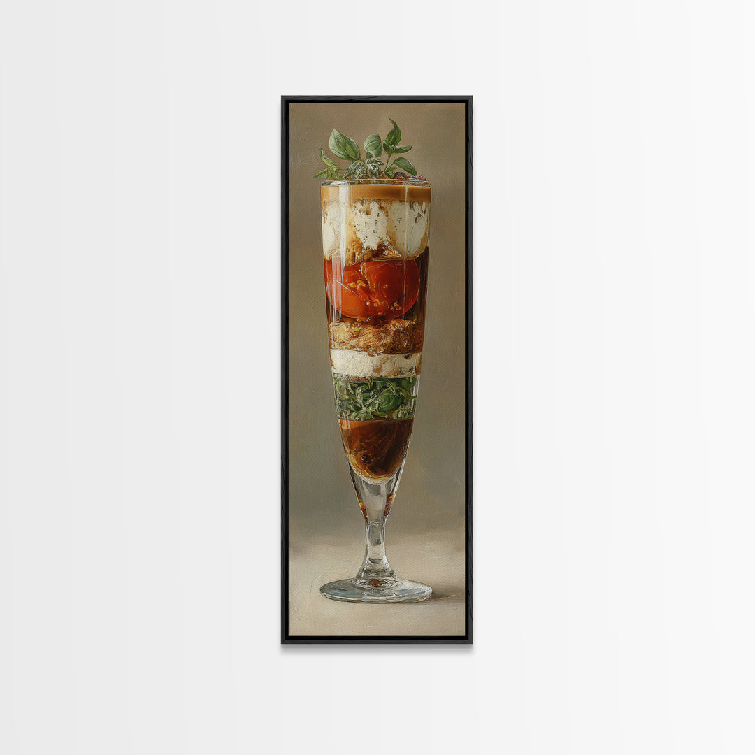 Iced Coffee Glass Framed Canvas Print, Coffee Shop Art, Gallery Decor, Cafe Decor, Fine Art, Cafe, Wall Art, Home Decor, CSA-1x3-71