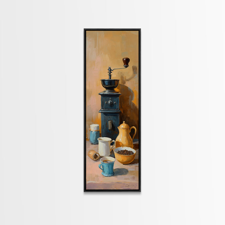 Coffee Grinder Antique Still Life Canvas Print, Coffee Shop Art, Bedroom Wall Art, Cafe Decor, Fine Art, Cafe, Modern Decor, CSA-1x3-72