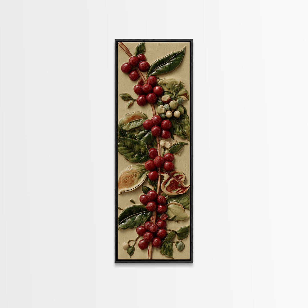 Coffee Farm Landscape Framed Canvas Print, Coffee Shop Art, Food Art, Cafe Decor, Fine Art, Cafe, Minimalist Decor, CSA-1x3-83