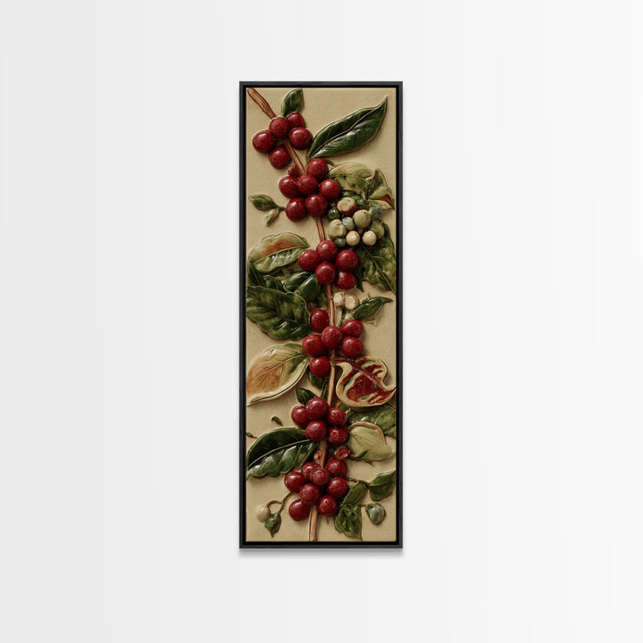 Coffee Farm Landscape Framed Canvas Print, Coffee Shop Art, Food Art, Cafe Decor, Fine Art, Cafe, Minimalist Decor, CSA-1x3-83