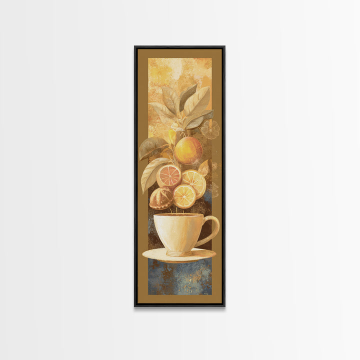 Retro Cafe Poster Coffee Cup Graphic Framed Canvas Print, Coffee Shop Art, Boho Decor, Cafe Decor, Fine Art, Cafe, Printable, CSA-1x3-91