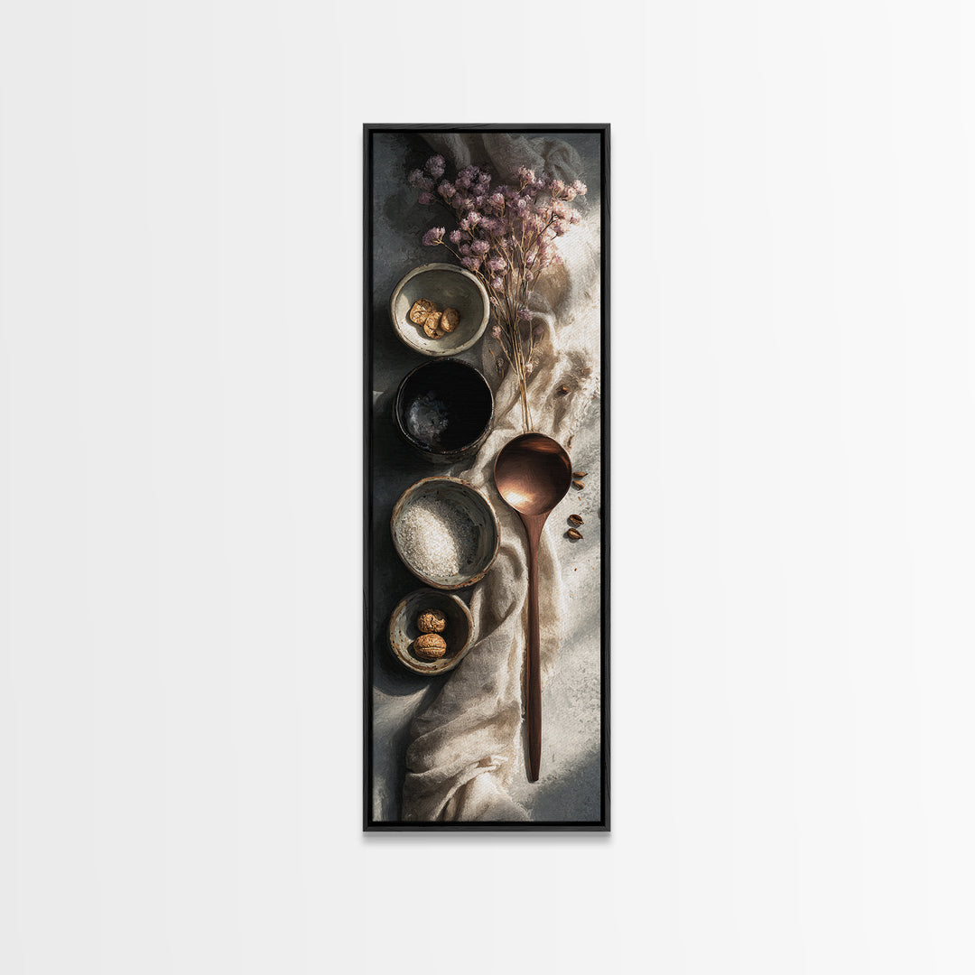 Moody Dark Roast Still Life Framed Canvas Print, Coffee Shop Art, Moody Wall Art, Cafe Decor, Fine Art, Cafe, Luxury Decor, CSA-1x3-92
