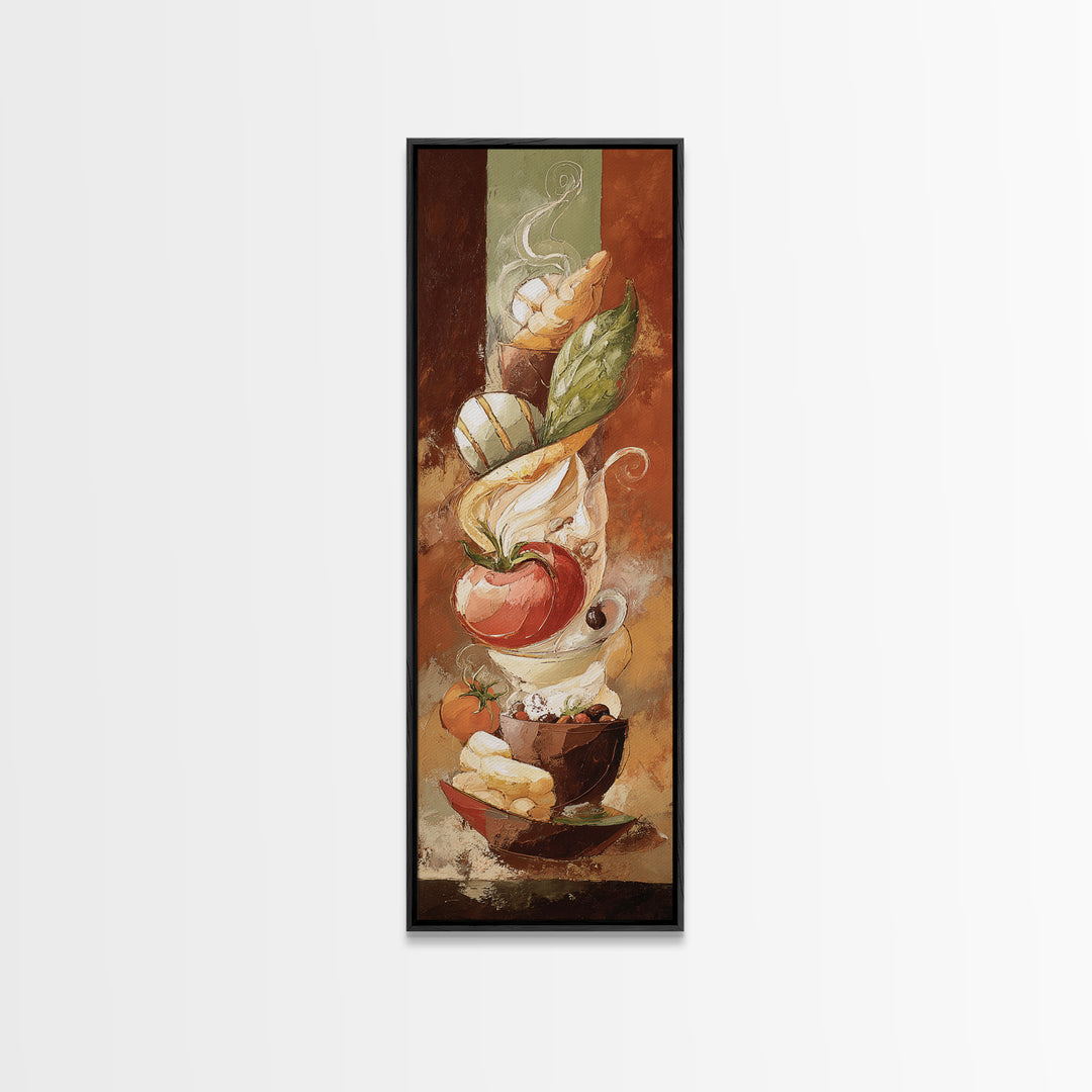 Abstract Brown and Cream Coffee Swirl Canvas Print, Coffee Shop Art, Printable Wall Art, Cafe Decor, Abstract Art, Cafe, CSA-1x3-93