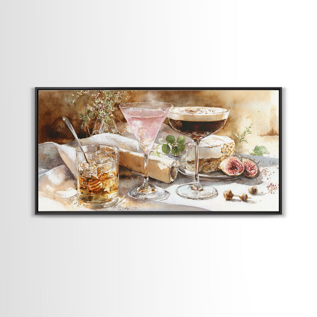 Espresso Martini Coffee Cocktail Still Life Framed Canvas Print, Coffee Shop Art, Printable, Cafe Decor, Fine Art, Cafe, CSA-2x1-13