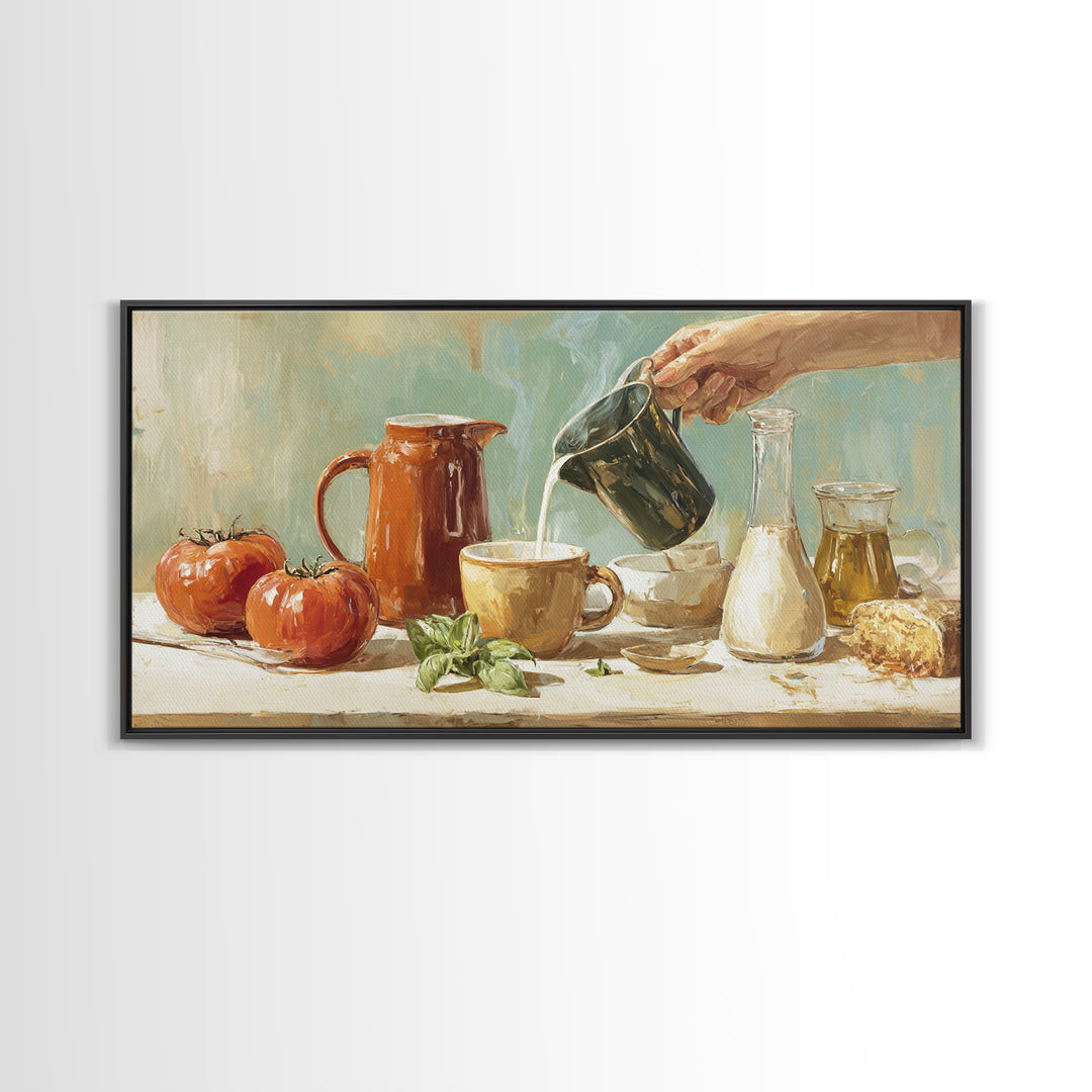 Barista Hands Pouring Milk into Espresso Canvas Print, Coffee Shop Art, Printable Wall Art, Cafe Decor, Fine Art, Cafe, CSA-2x1-17