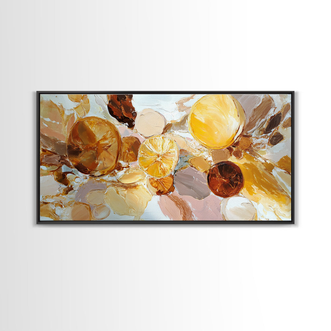 Abstract Brown and Cream Coffee Swirl Framed Canvas Print, Coffee Shop Art, Kitchen Decor, Cafe Decor, Abstract Art, Cafe, CSA-2x1-29