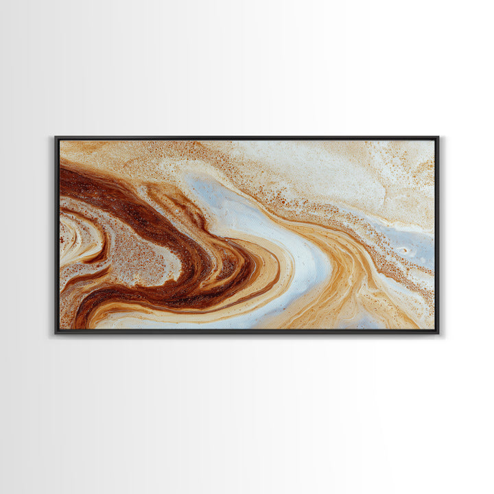 Abstract Brown and Cream Coffee Swirl Canvas Print, Coffee Shop Art, Kitchen Gift, Cafe Decor, Abstract Art, Cafe, Coffee Art, CSA-2x1-53