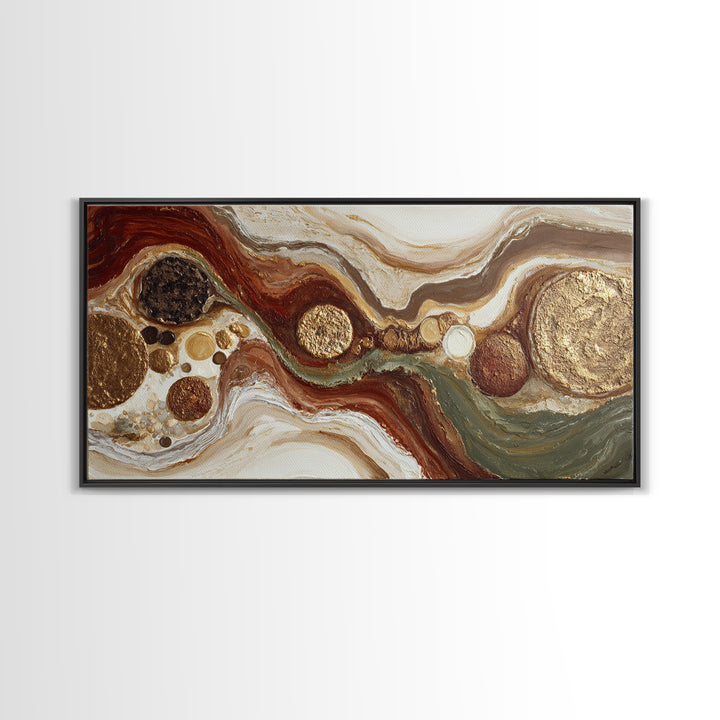 Abstract Brown and Cream Coffee Swirl Canvas Print, Coffee Shop Art, Kitchen Gift, Cafe Decor, Abstract Art, Cafe, Coffee Art, CSA-2x1-77