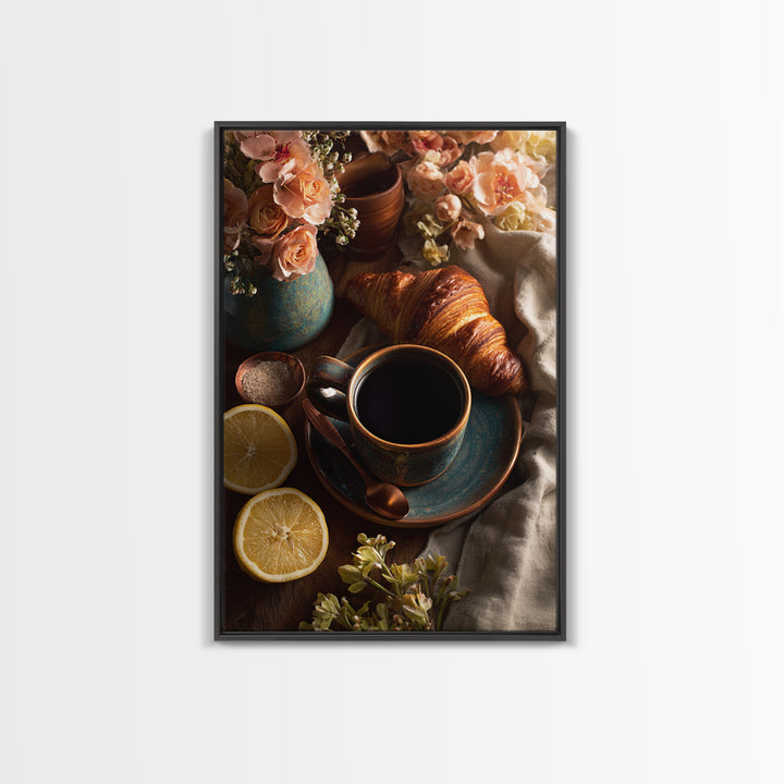 Moody Dark Roast Still Life Canvas Print, Coffee Shop Art, Gallery Decor, Cafe Decor, Fine Art, Cafe, Wall Art, Home Decor, CSA-2x3-16