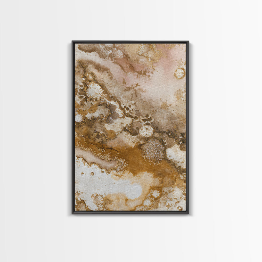 Abstract Brown and Cream Coffee Swirl Framed Canvas Print, Coffee Shop Art, Printable Art, Cafe Decor, Fine Art, Cafe, CSA-2x3-17
