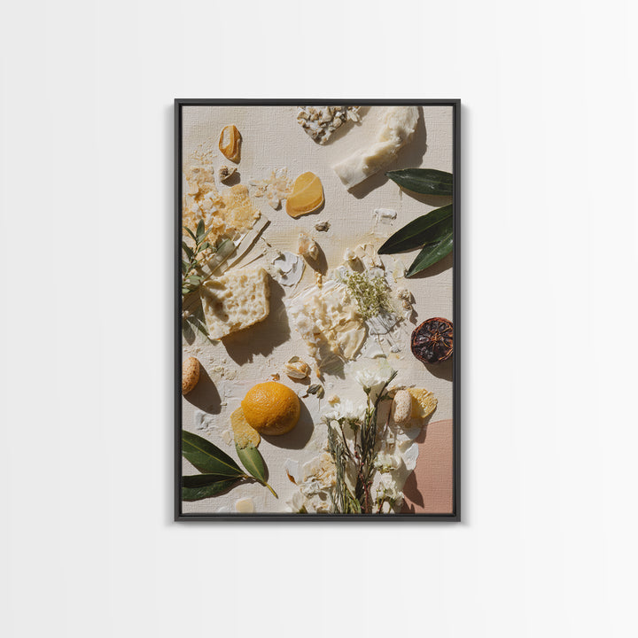 Sunlit Pastry and Coffee Arrangement Framed Canvas Print, Coffee Shop Art, Digital Wall Art, Cafe Decor, Oil Painting, Cafe, CSA-2x3-51