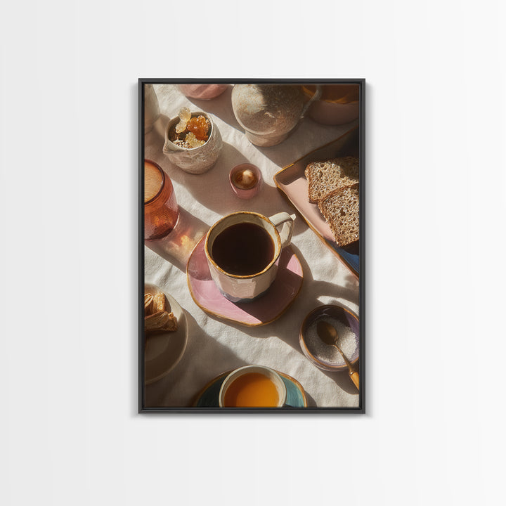 Mid Century Coffee Pot Canvas Print, Coffee Shop Art, Art Print, Cafe Decor, Cafe, Dark Academia Decor, Dopamine Decor, CSA-2x3-54
