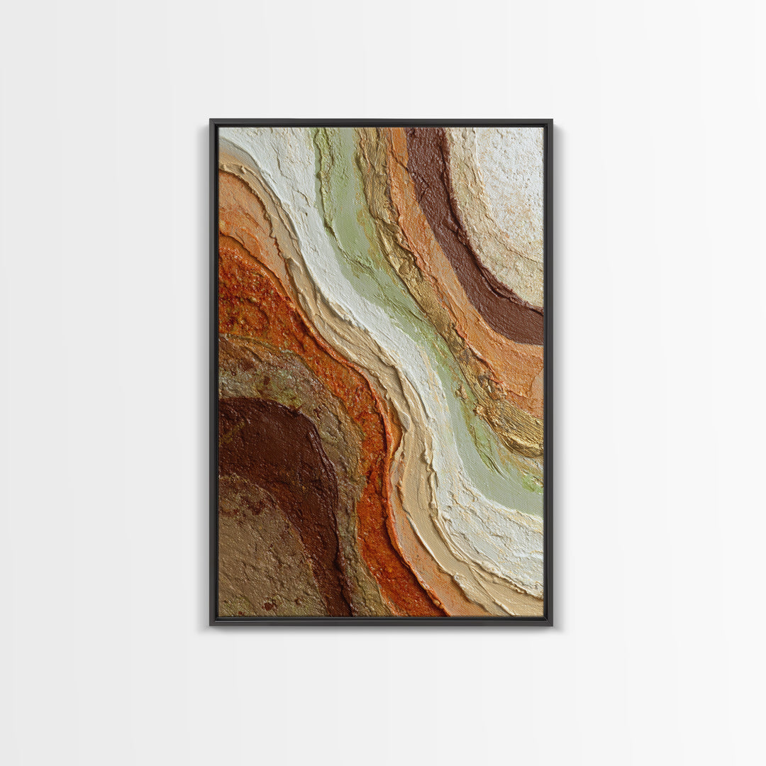 Abstract Brown and Cream Coffee Swirl Canvas Print, Coffee Shop Art, Dopamine Decor, Cafe Decor, Cafe, Coffee Wall Art, CSA-2x3-65
