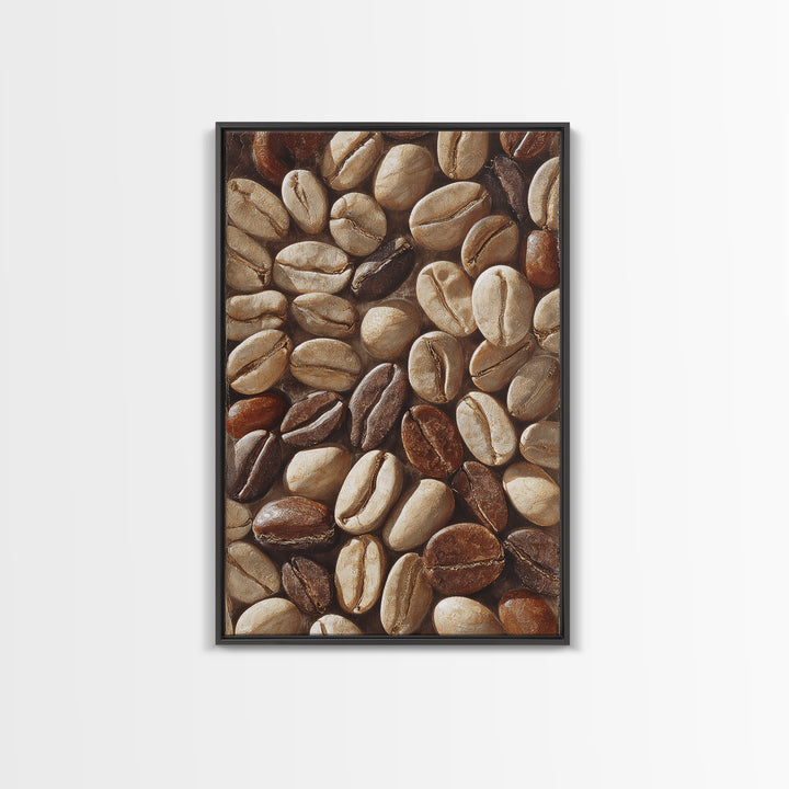Coffee Bean Pattern Canvas Print, Coffee Shop Art, Dopamine Decor, Cafe Decor, Fine Art, Cafe, Coffee Wall Art, Gallery Decor, CSA-2x3-71