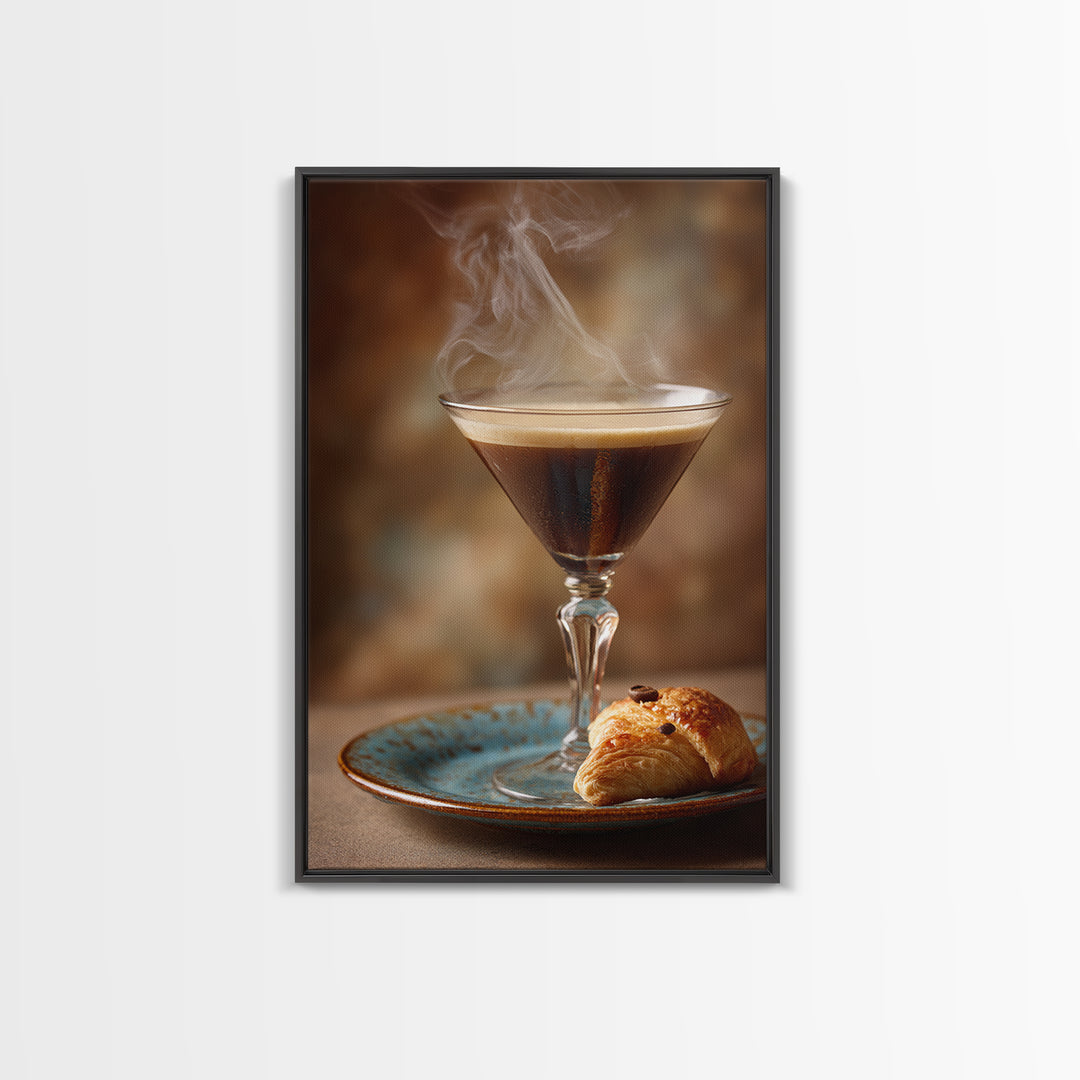 Espresso Martini Coffee Cocktail Still Life Framed Canvas Print, Coffee Shop Art, Canvas Print, Cafe Decor, Fine Art, Cafe, CSA-2x3-97