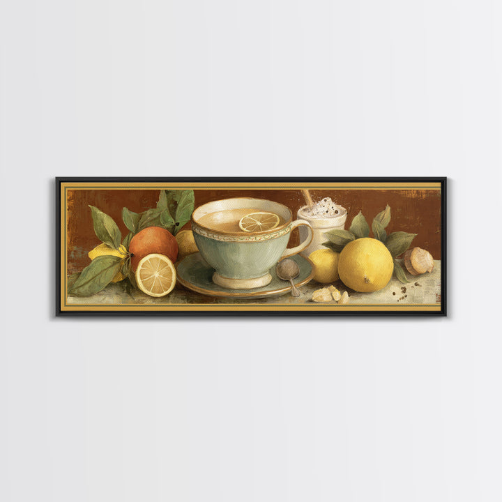 Retro Cafe Poster Coffee Cup Graphic Framed Canvas Print, Coffee Shop Art, Digital Wall Art, Cafe Decor, Fine Art, Cafe, CSA-3x1-47