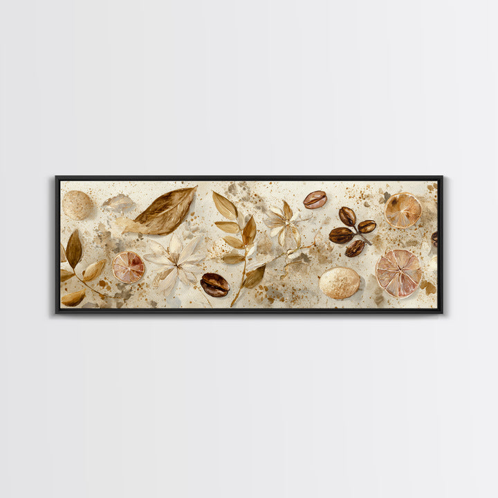 Coffee Bean Pattern Framed Canvas Print, Coffee Shop Art, Statement Artwork, Cafe Decor, Fine Art, Cafe, Art Print, Printable, CSA-3x1-7