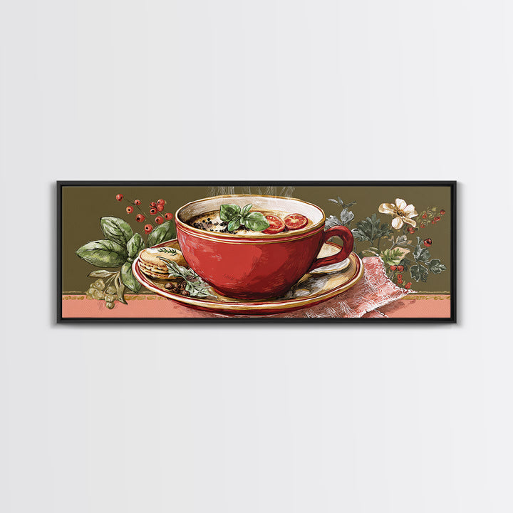 Retro Cafe Poster Coffee Cup Graphic Canvas Print, Coffee Shop Art, Farmhouse Decor, Cafe Decor, Fine Art, Cafe, Moody Wall Art, CSA-3x1-71