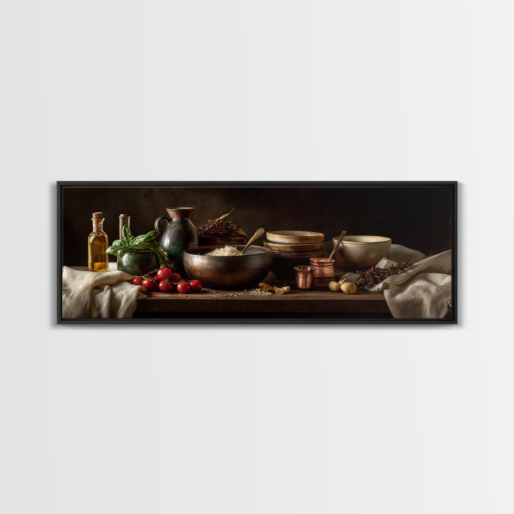 Moody Dark Roast Still Life Canvas Print, Coffee Shop Art, Textured Painting, Cafe Decor, Fine Art, Cafe, Kitchen Decor, CSA-3x1-96