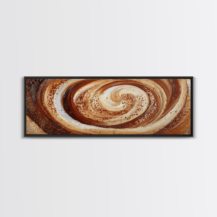 Abstract Brown and Cream Coffee Swirl Canvas Print, Coffee Shop Art, Luxury Decor, Cafe Decor, Abstract Art, Cafe, CSA-3x1-97