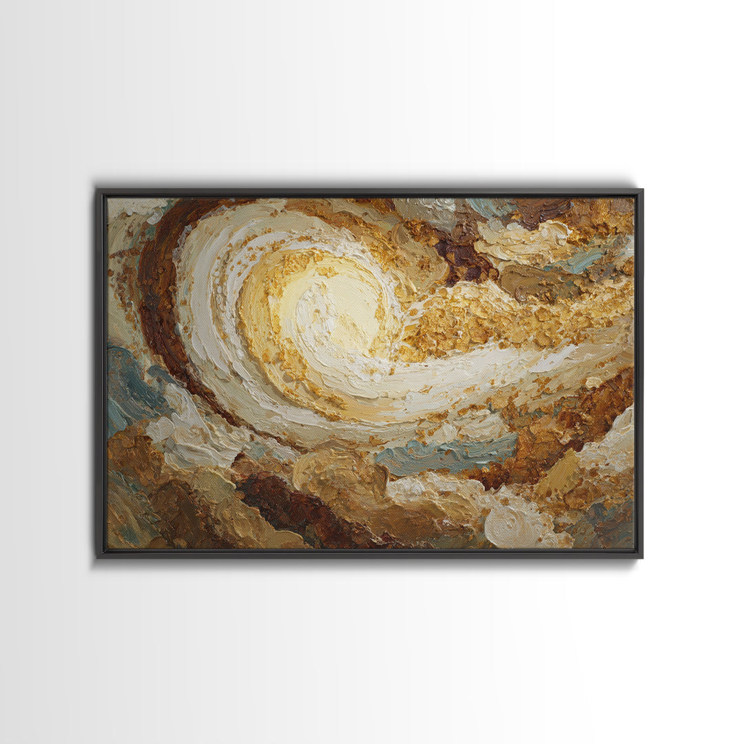 Abstract Brown and Cream Coffee Swirl Framed Canvas Print, Coffee Shop Art, Gothic Wall Art, Cafe Decor, Abstract Art, Cafe, CSA-3x2-13